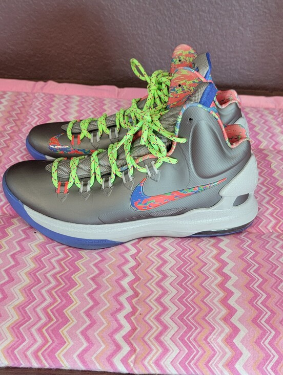 Nike KD V 5 Splatter Basketball Shoes Men\'s Size 8 Gray Multi-Color 554988-007 main image 15